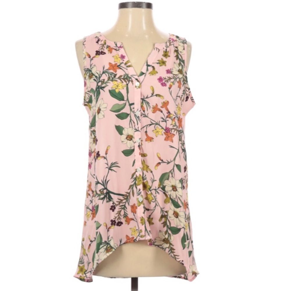 Spence sleeveless button down floral blouse size S